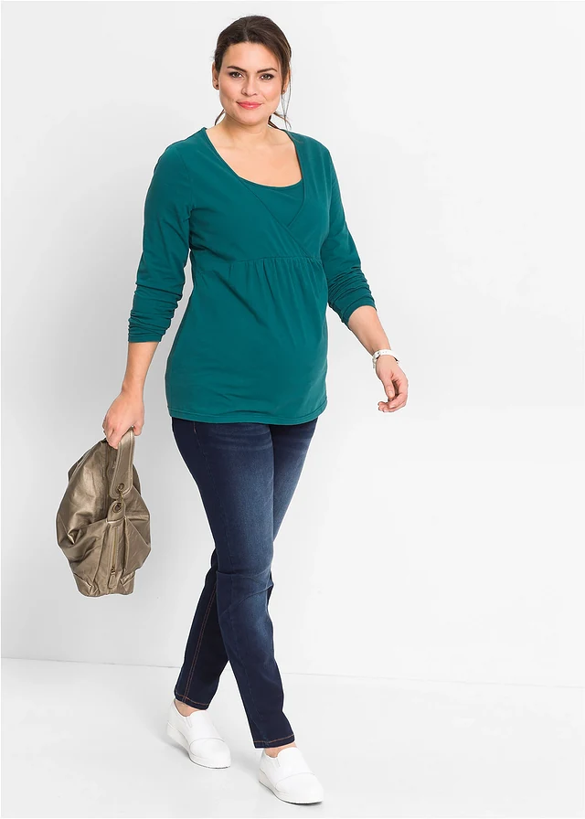 T-shirt de grossesse et d’allaitement, Couleur: pétrole