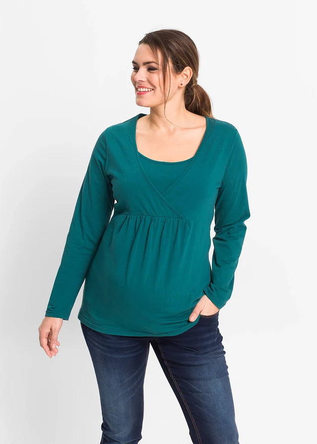 T-shirt de grossesse et d’allaitement, Couleur: pétrole