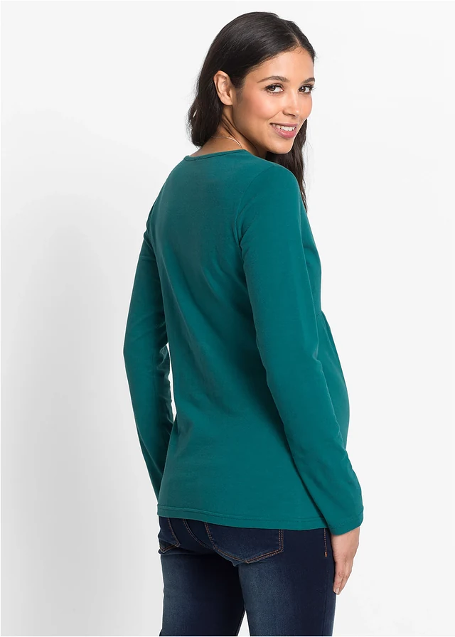 Zwangerschaps- en voedingsshirt, Kleur: petrol