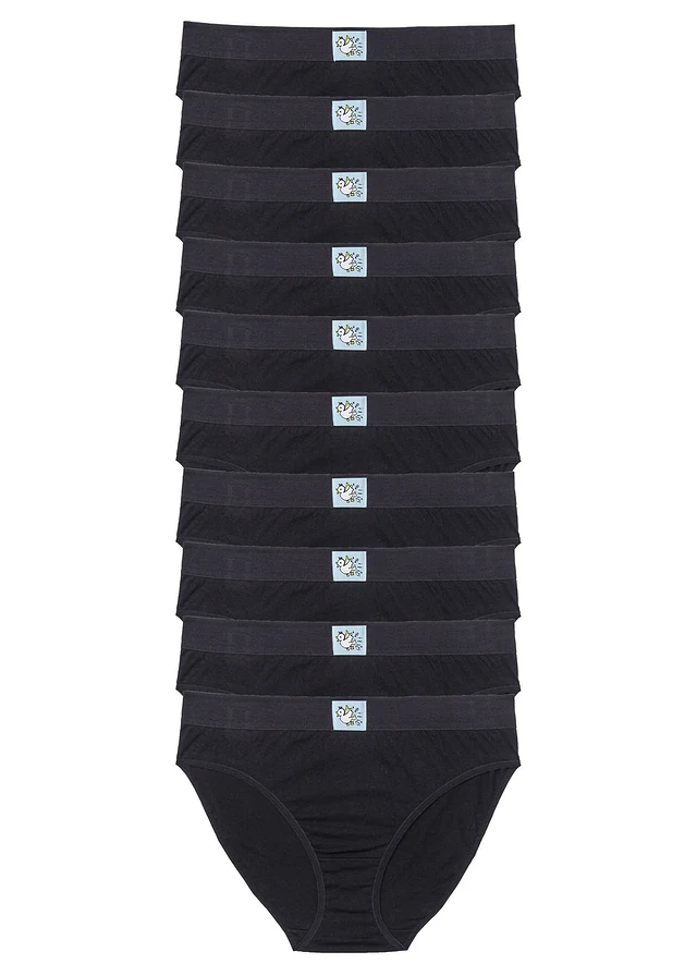 Slip met zacht katoen (set van 10) • zwart • bonprix online shop