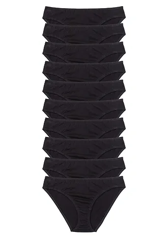 Slip met zacht katoen (set van 10) • zwart • bonprix online shop