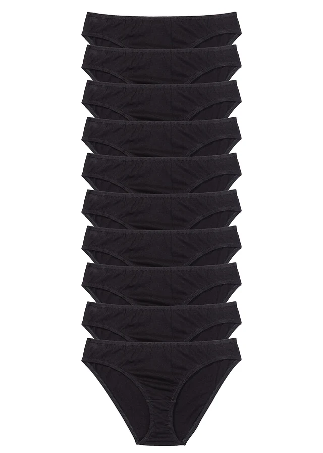 Slip met zacht katoen (set van 10) • zwart • bonprix online shop