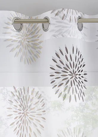 Függöny karikás mintával, extrahosszú méretekben is (1 db) • fehér/barna • bonprix áruház