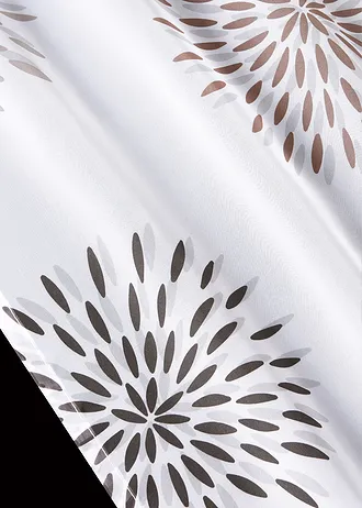 Voilage imprimé cercles (1 pce), aussi en XXL • blanc-marron • Boutique bonprix