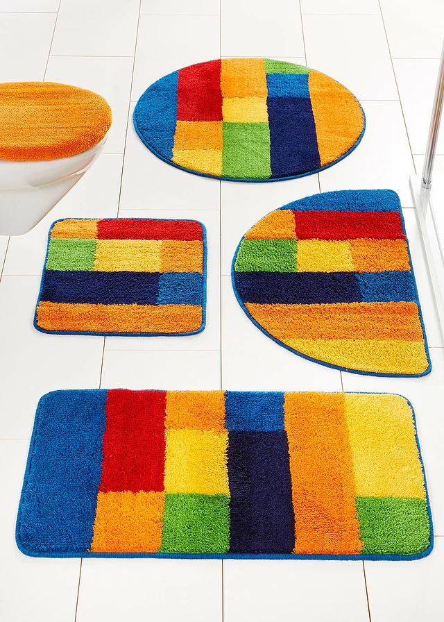 Tapis de bain aux couleurs vives, Couleur: rayé