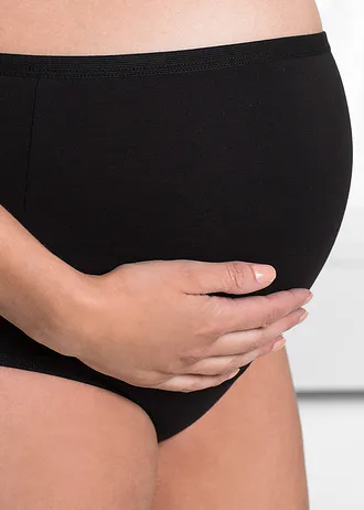 Těhotenské kalhotky s organickou bavlnou (2 ks v balení) • bílá + černá • bonprix obchod