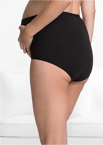 Hoge zwangerschapsslip met biologisch katoen (set van 2) • wit+zwart • bonprix online shop