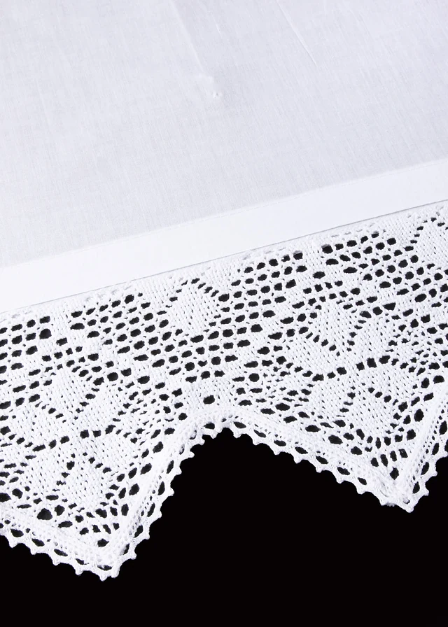 Store bateau avec bordure au crochet, Couleur: blanc