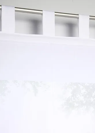 Polotransparentní řasící roleta s háčkovaným lemem, barva: bílá