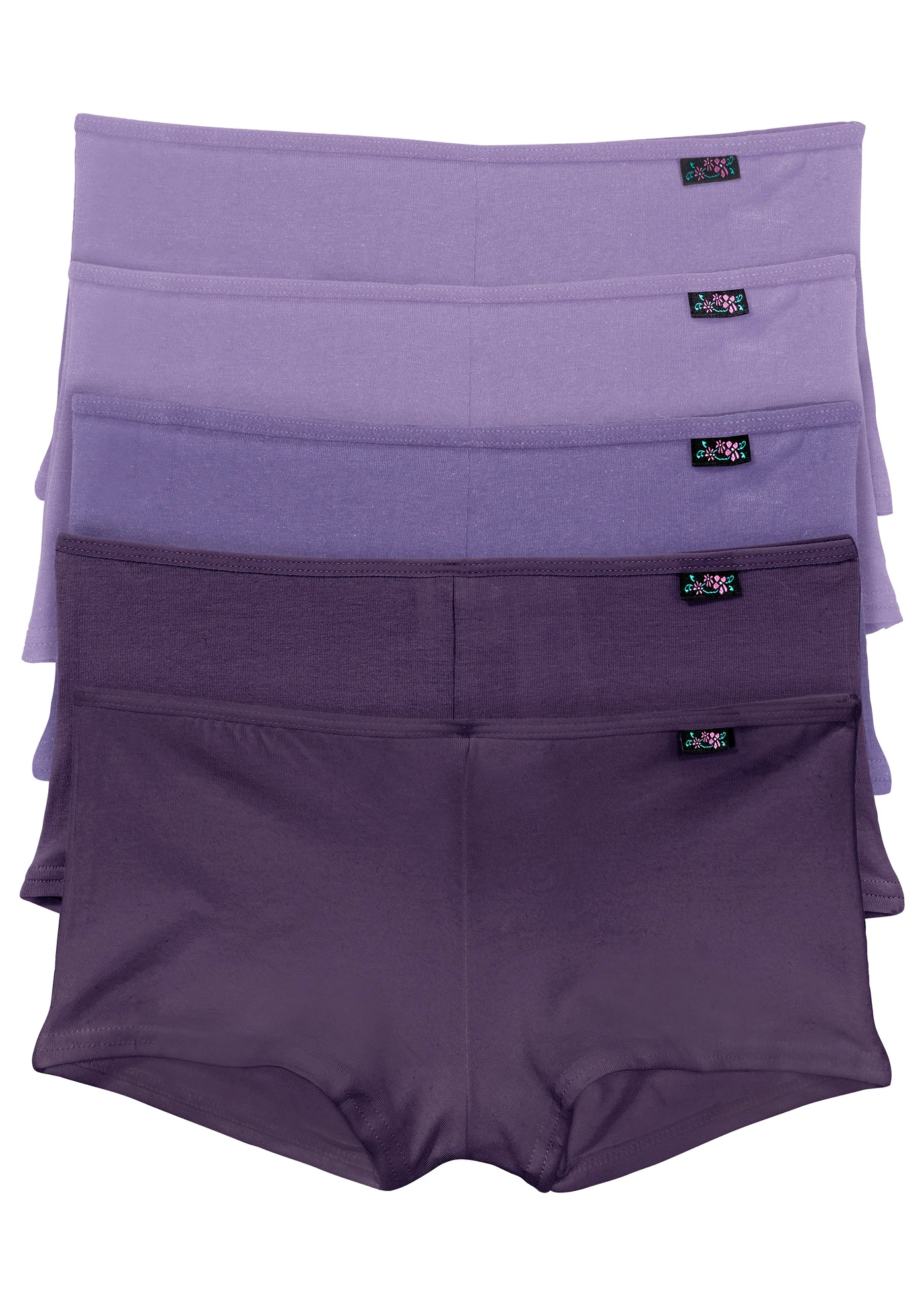 Lot de 5 shorties • violet foncé + violet + mauve • Boutique bonprix
