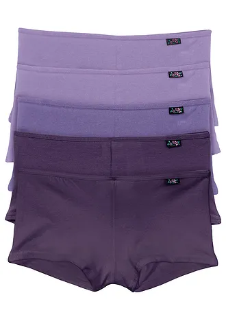 Lot de 5 shorties • violet foncé + violet + mauve • Boutique bonprix