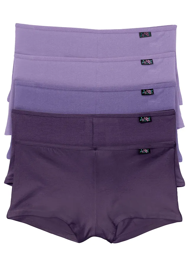 Lot de 5 shorties • violet foncé + violet + mauve • Boutique bonprix
