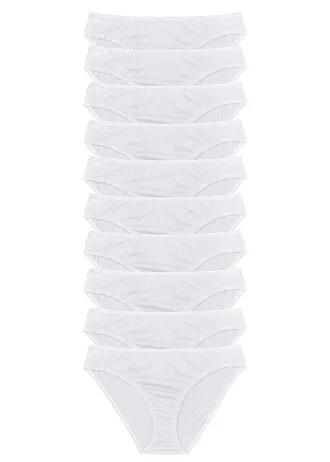 Slip met zacht katoen (set van 10) • wit • bonprix online shop