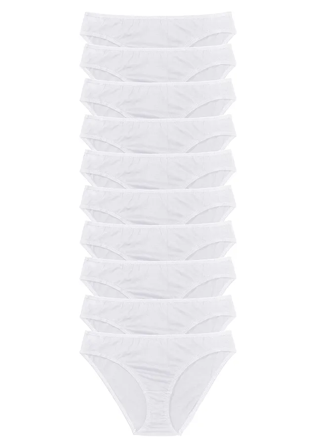 Chilot (set/10 buc.) • alb • magazin bonprix