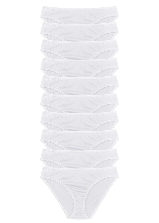 Slip met zacht katoen (set van 10) • wit • bonprix online shop