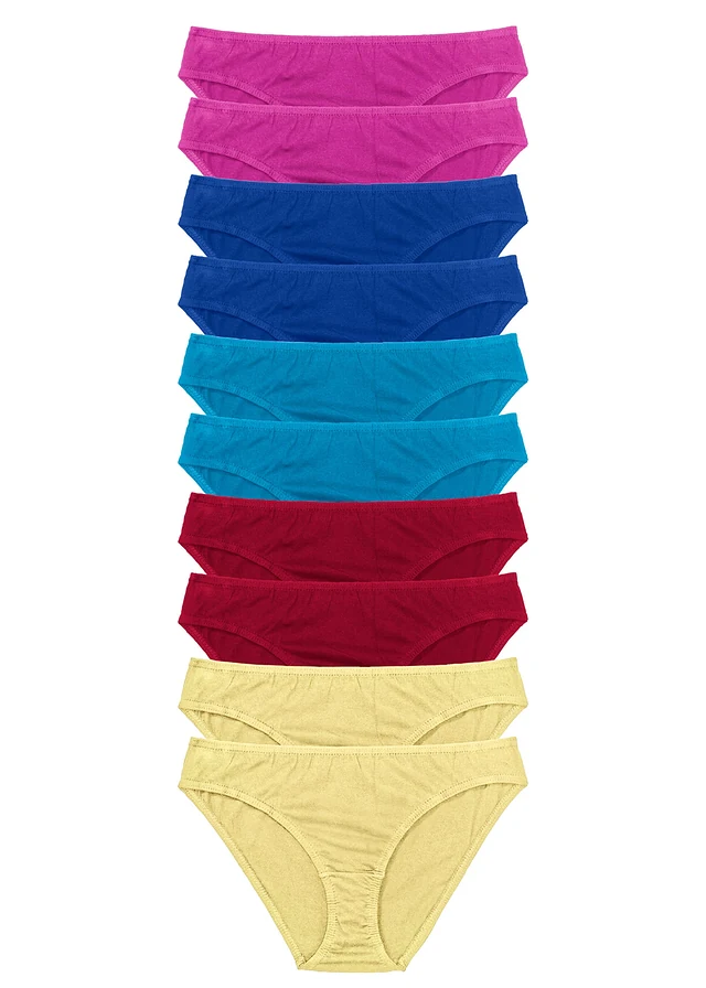 Slip met zacht katoen (set van 10) • multicolor+fuchsia • bonprix online shop