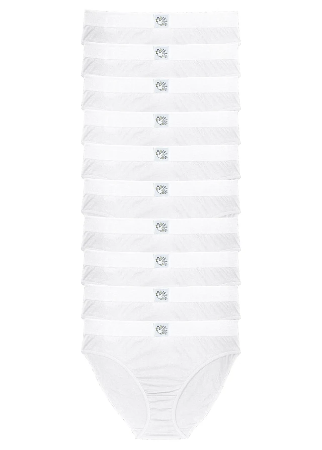 Slip met zacht katoen (set van 10) • wit • bonprix online shop