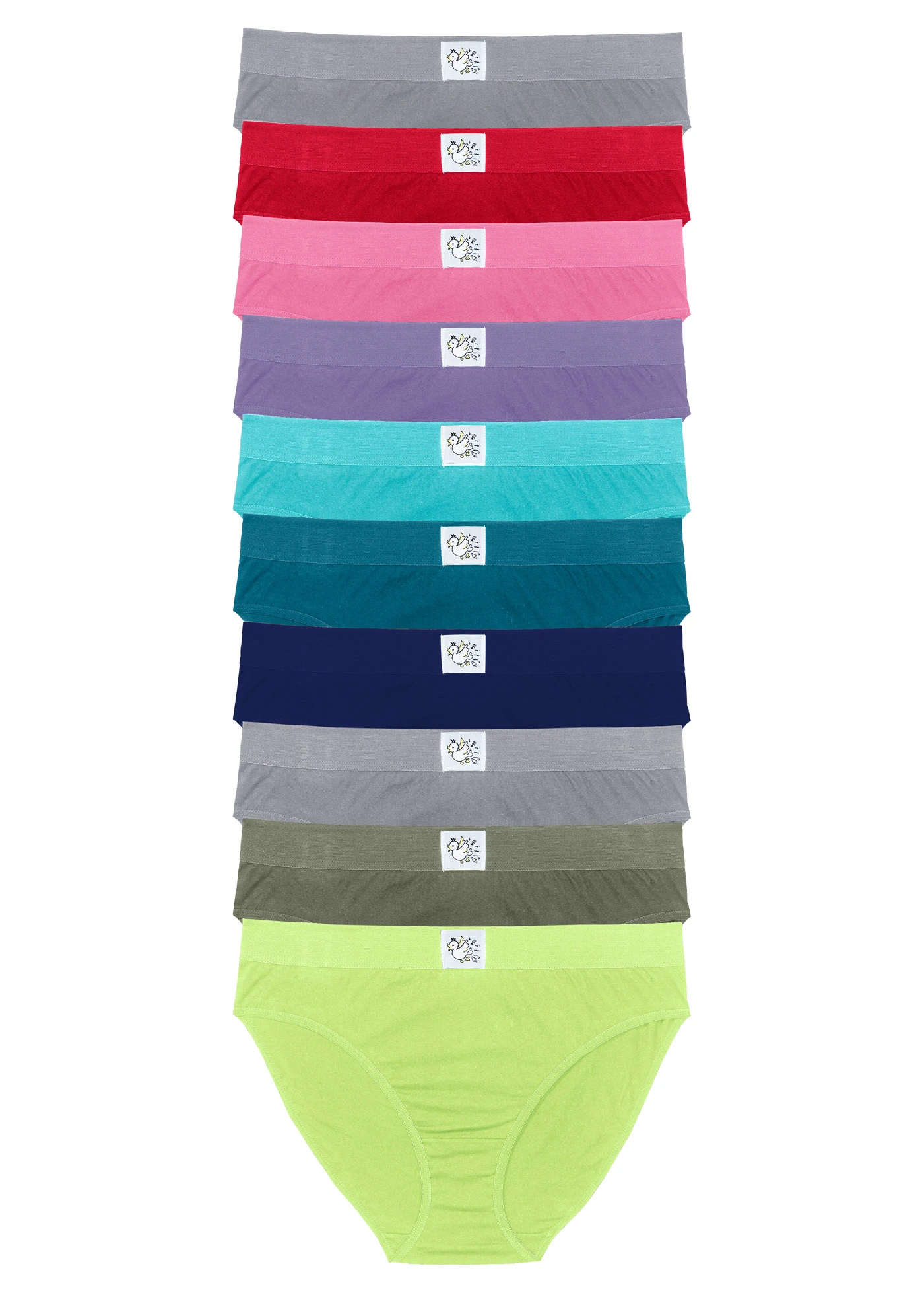 Kalhotky (10 ks v balení) • pestré barvy + světle šedý melír • bonprix obchod