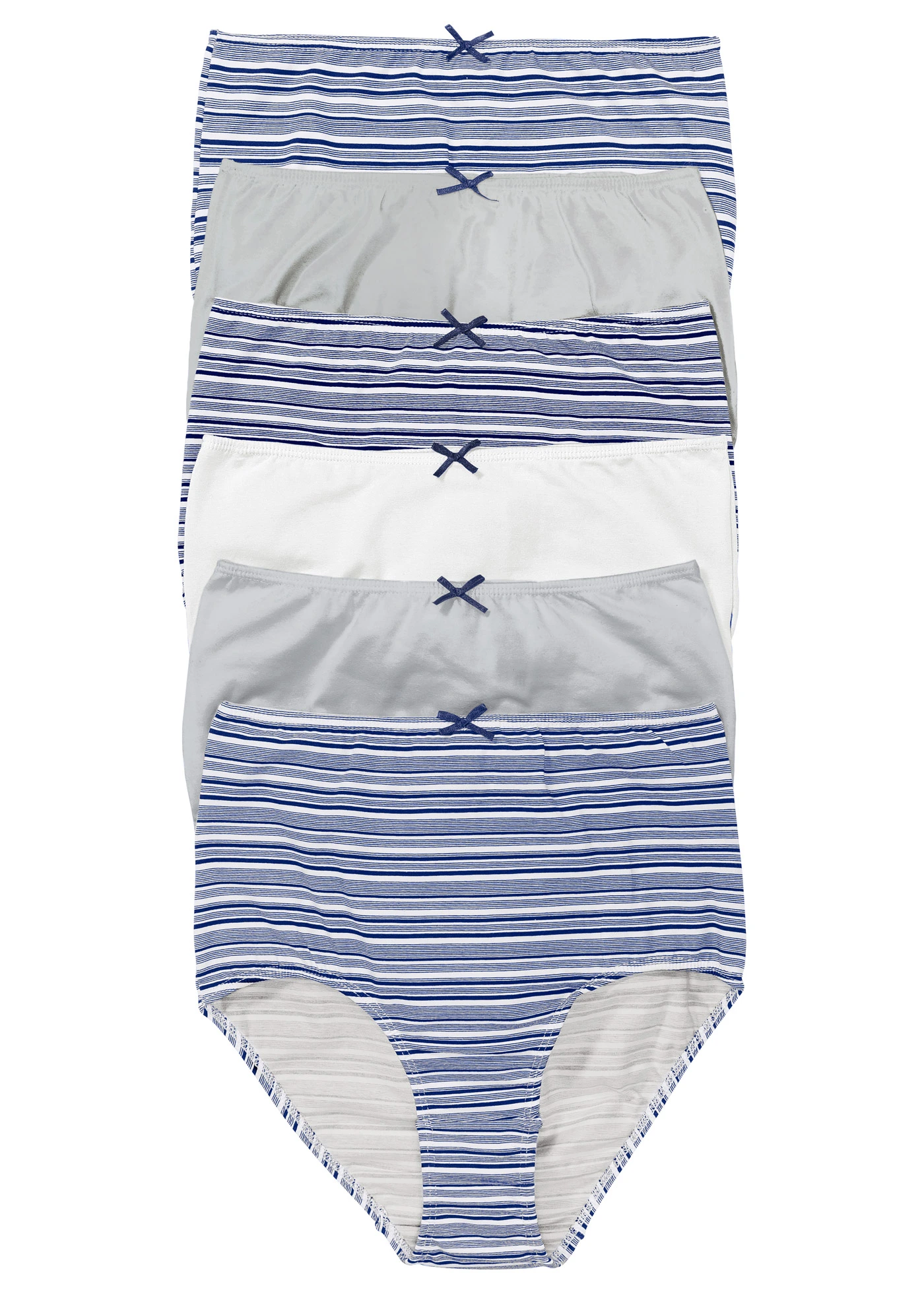Lot de 6 slips taille haute • bleu nuit rayé • Boutique bonprix