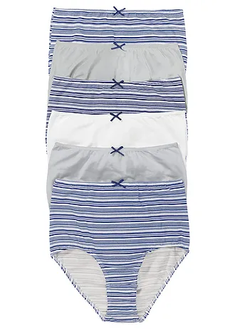 Lot de 6 slips taille haute • bleu nuit rayé • Boutique bonprix