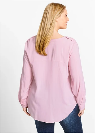 Blouse douce en viscose, Couleur: rose poudré