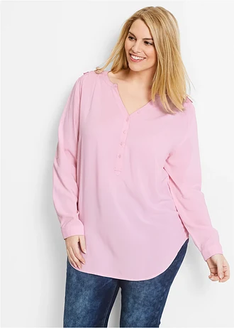 Blouse douce en viscose, Couleur: rose poudré