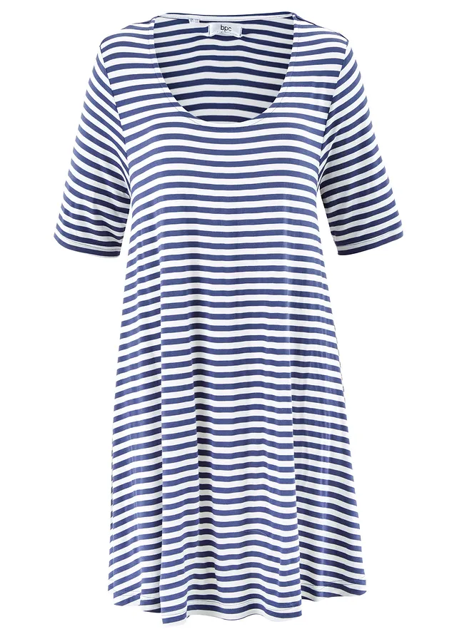 Shirt tuniek in een viscosemix • indigo - wolwit gestreept • bonprix online shop