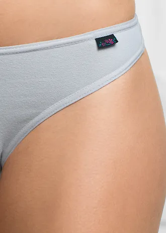 Chiloţi string cu bumbac organic (set/6 buc.), culoare: negru/alb/gri