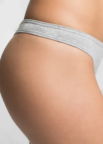 Kalhotky tanga (10 ks v balení), barva: modrá + bílá + pink + světle šedý melír