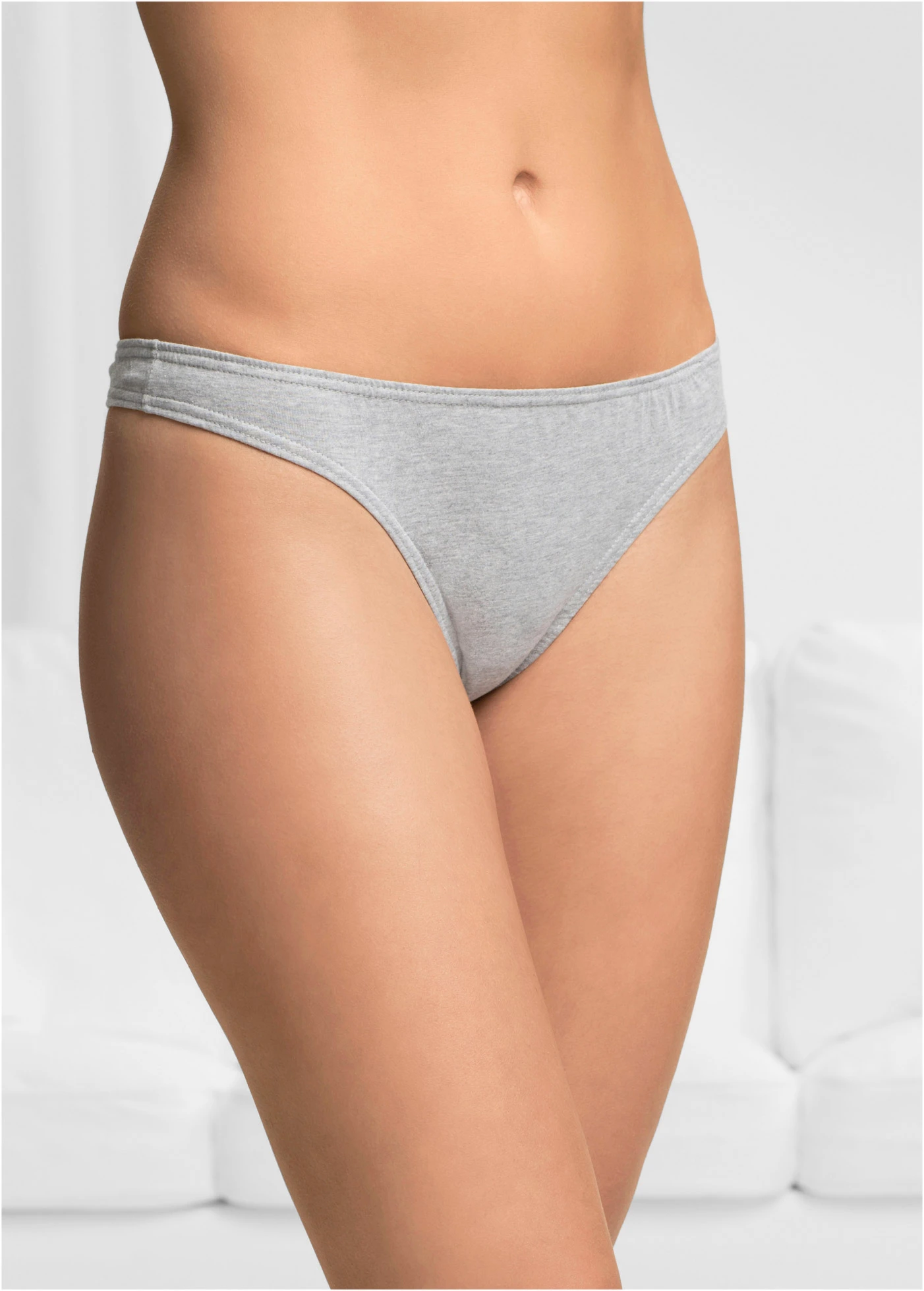 Kalhotky tanga (10 ks v balení) • modrá + bílá + pink + světle šedý melír • bonprix obchod