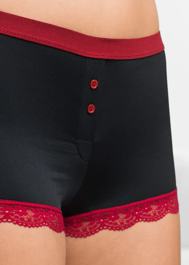 Microvezel dames boxer (set van 3) • zwart+donkerrood • product-page.page-title-suffix