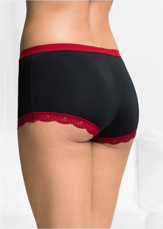 Microvezel dames boxer (set van 3) • zwart+donkerrood • product-page.page-title-suffix