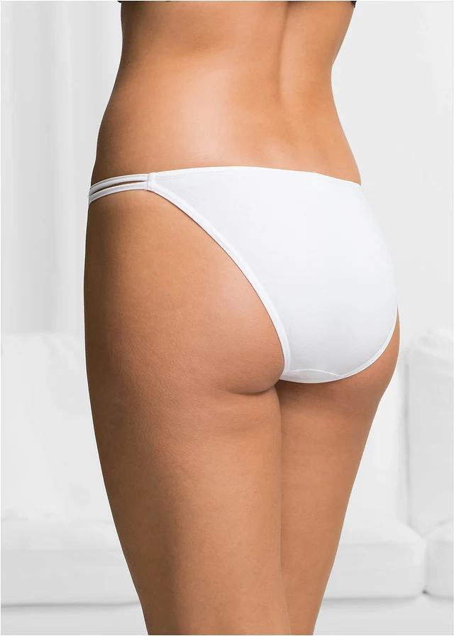 Lot de 6 tangas, Couleur: noir + blanc + gris-beige