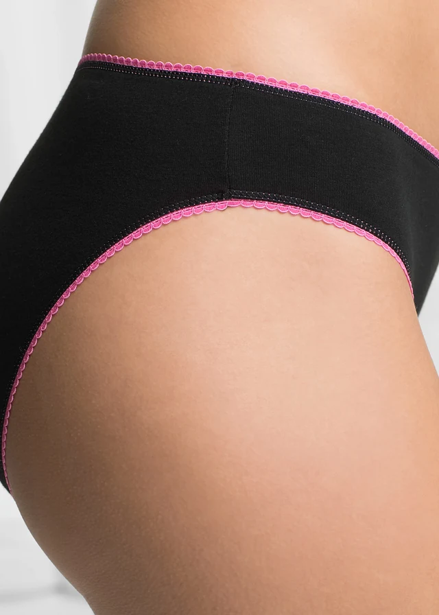 Slip met zacht katoen (set van 5), Kleur: zwart+multicolor
