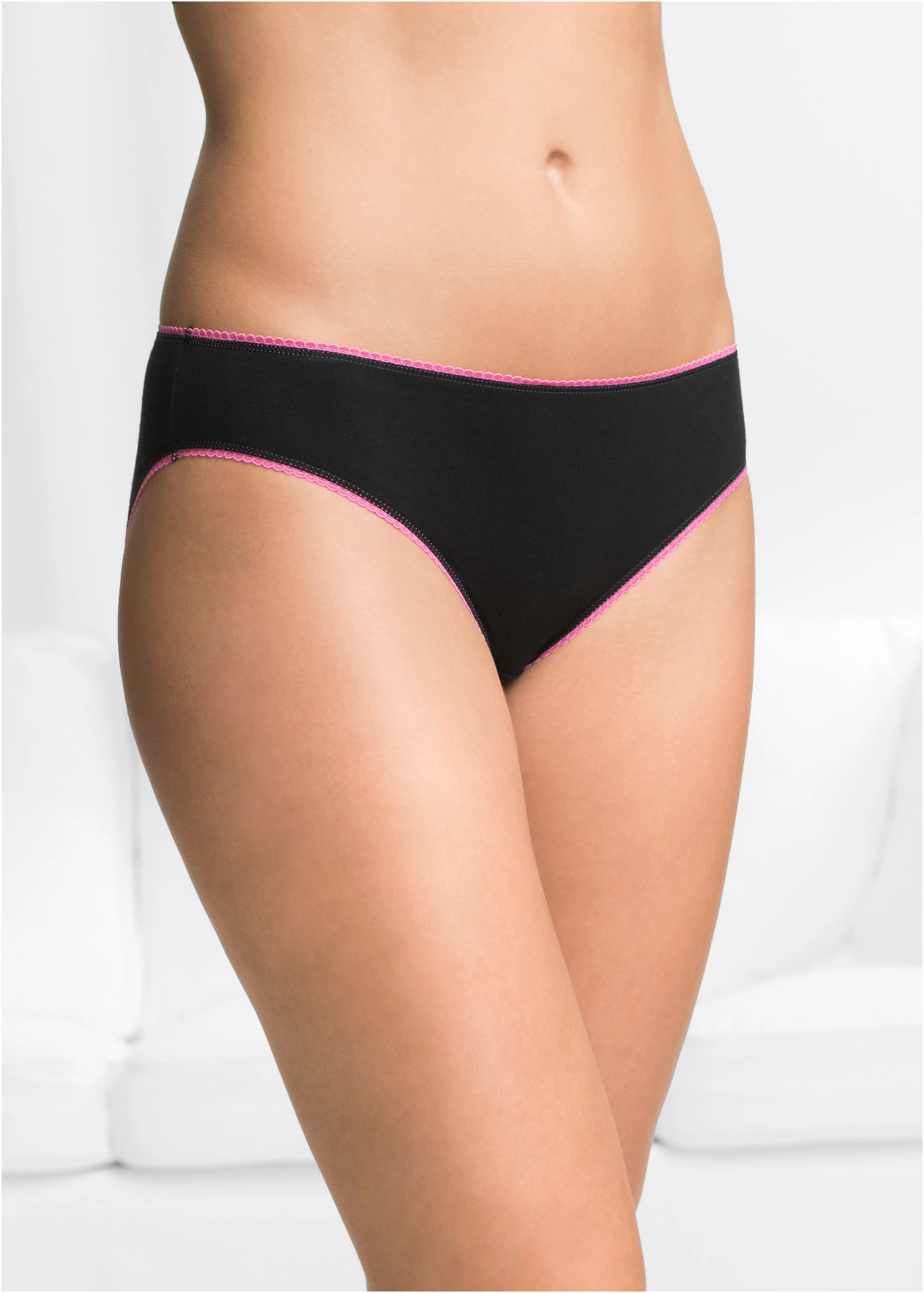 Chilot cu bumbac moale (set/5 buc.) • negru+colorat • magazin bonprix