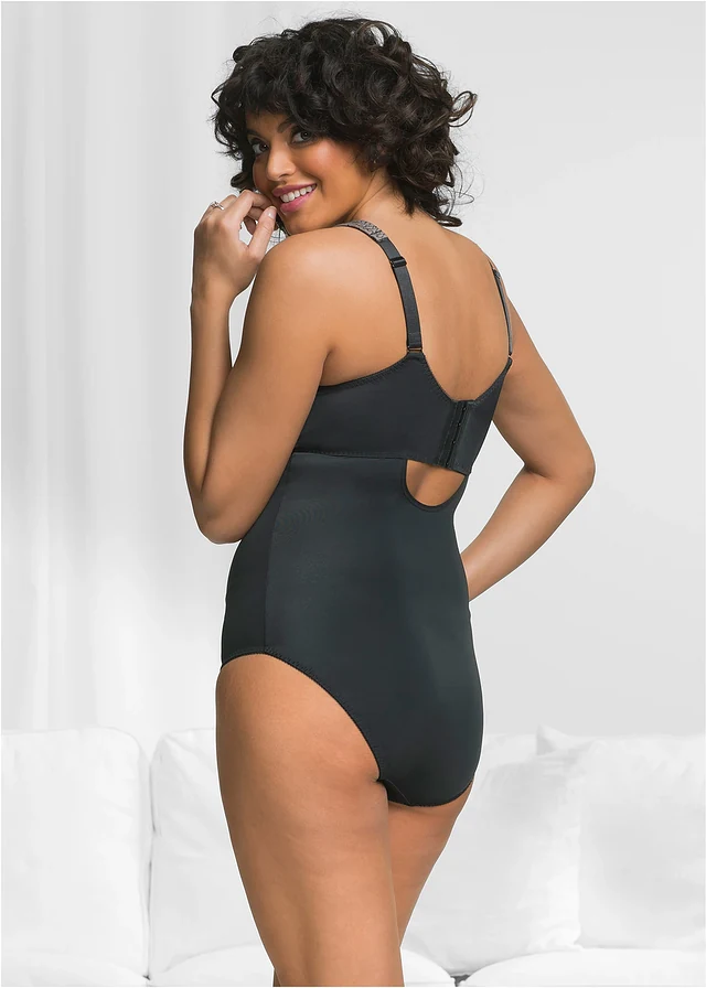 Body minimiseur brodé, Couleur: noir