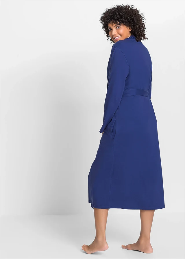 Peignoir en jersey, Couleur: bleu nuit