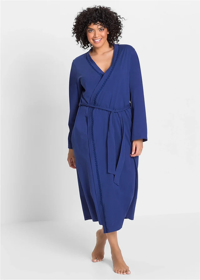 Peignoir en jersey, Couleur: bleu nuit
