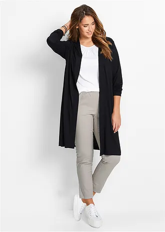 Úpletový kabátek z jemné viskózové směsi, barva: černá