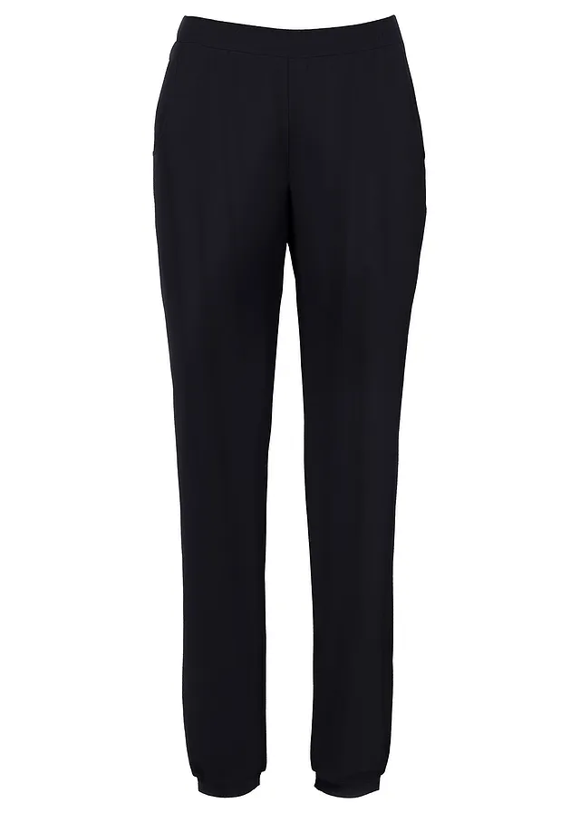 Džersejové nohavice s vreckami, z padavého viskózového mixu