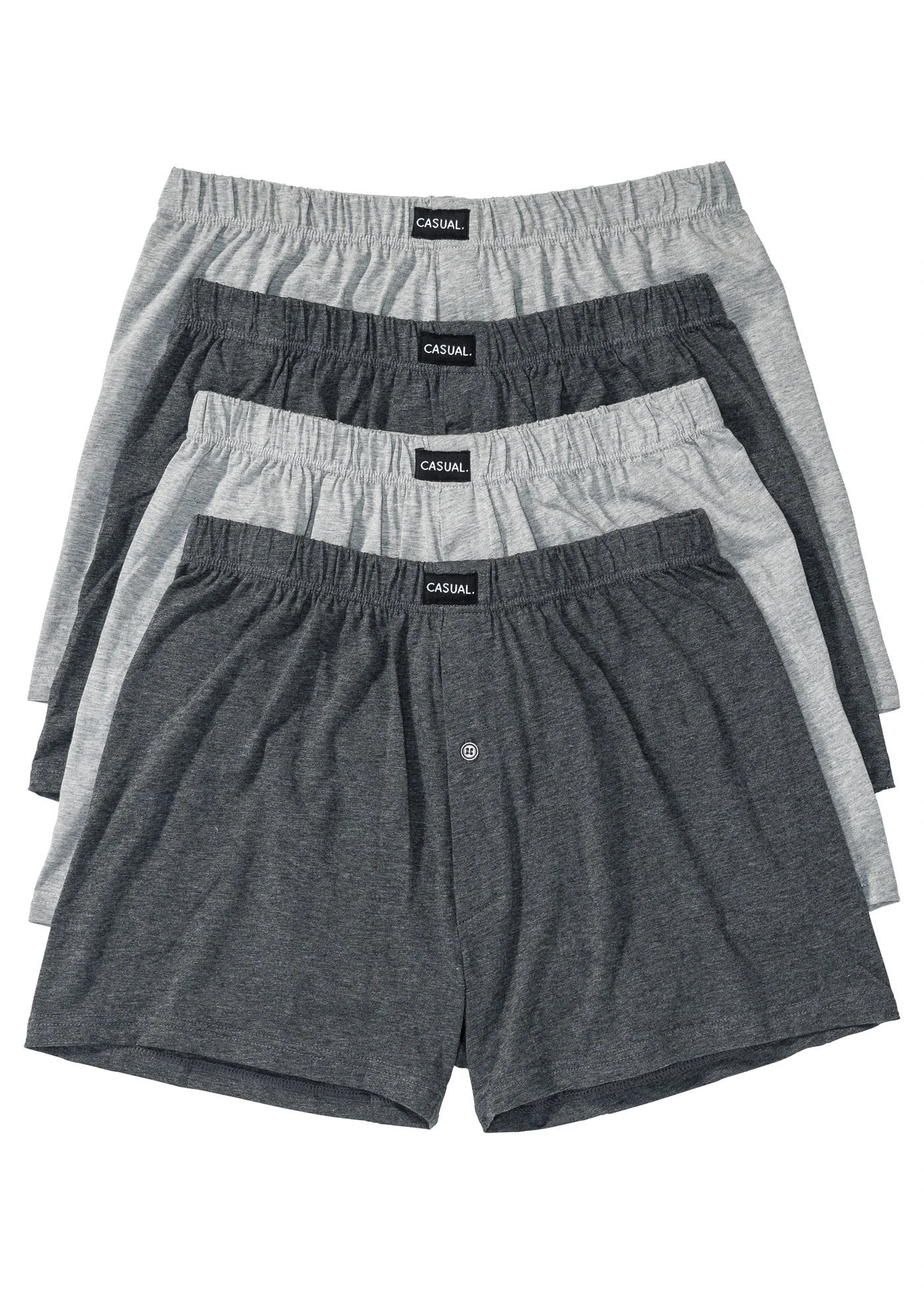 Lot de 4 caleçons en jersey coton doux • gris chiné • Boutique bonprix
