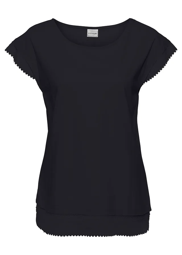 Boxy shirt van katoen • zwart • bonprix online shop