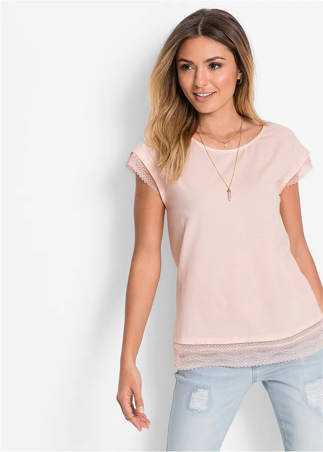 Boxy shirt van katoen • roze • bonprix online shop