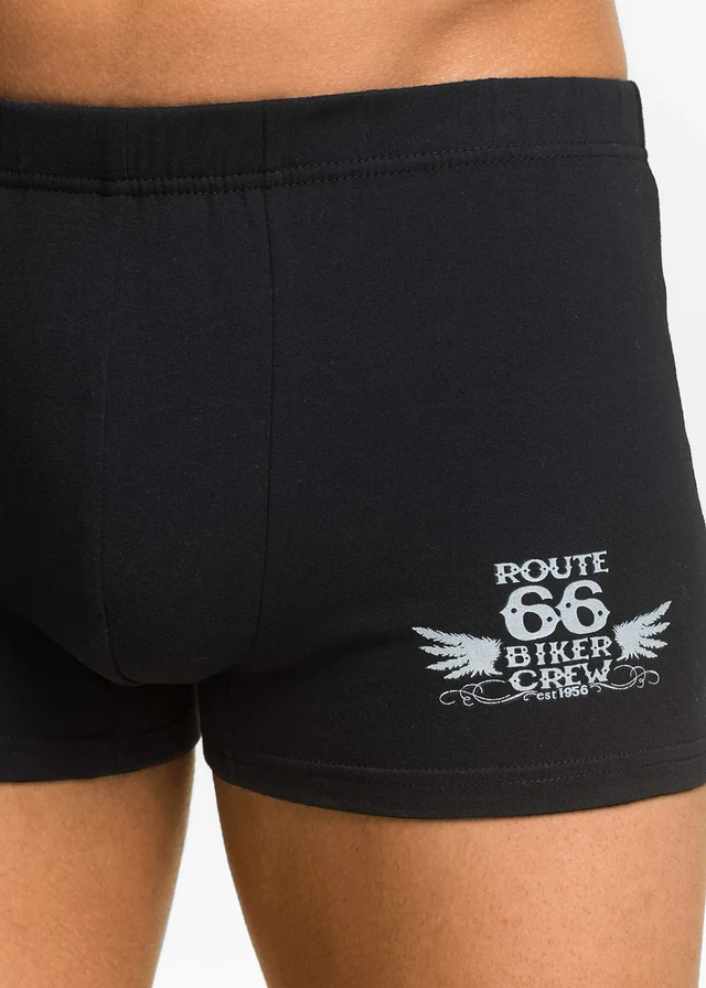 Lot de 3 boxers coton, Couleur: noir+gris argenté