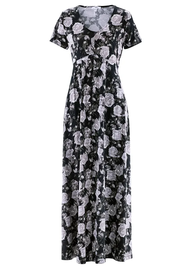 Rochie maxi cu mânecă scurtă