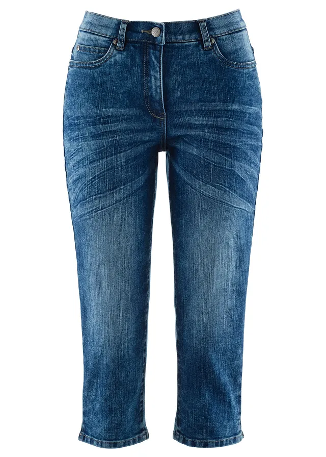 Pantaloni stretch cu talie medie, drepți