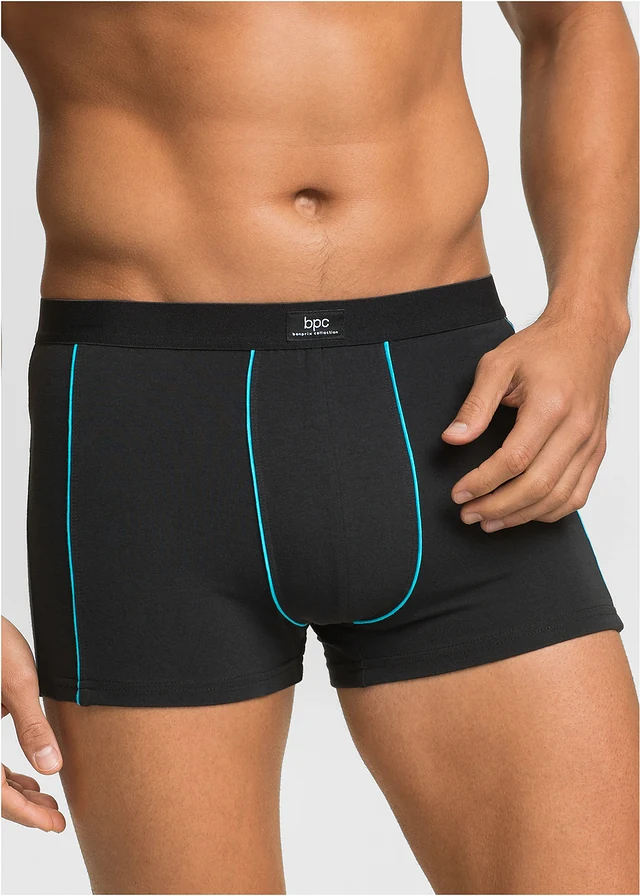 Strakke boxer met katoen (set van 3), Kleur: zwart