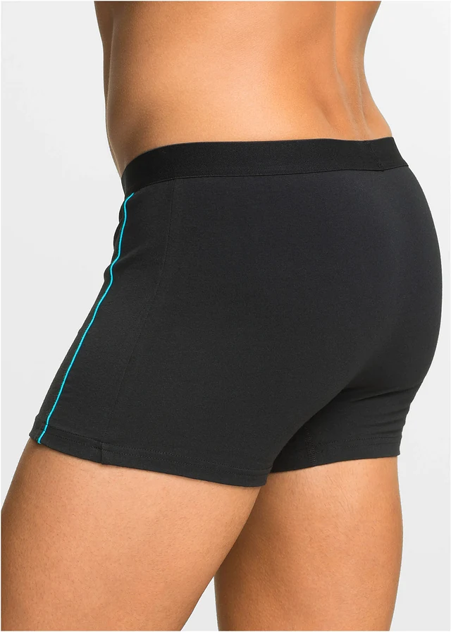Strakke boxer met katoen (set van 3), Kleur: zwart