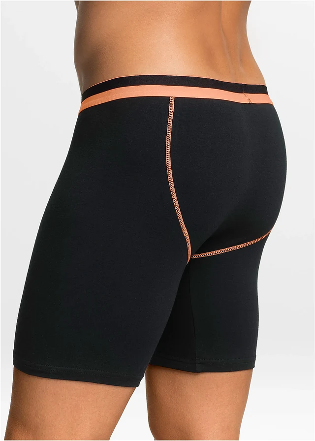 Strakke lange boxer met katoen (set van 2), Kleur: zwart+neon