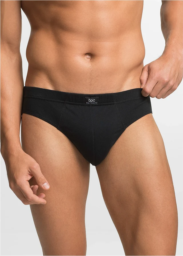 Maxislip van katoen (set van 5), Kleur: zwart